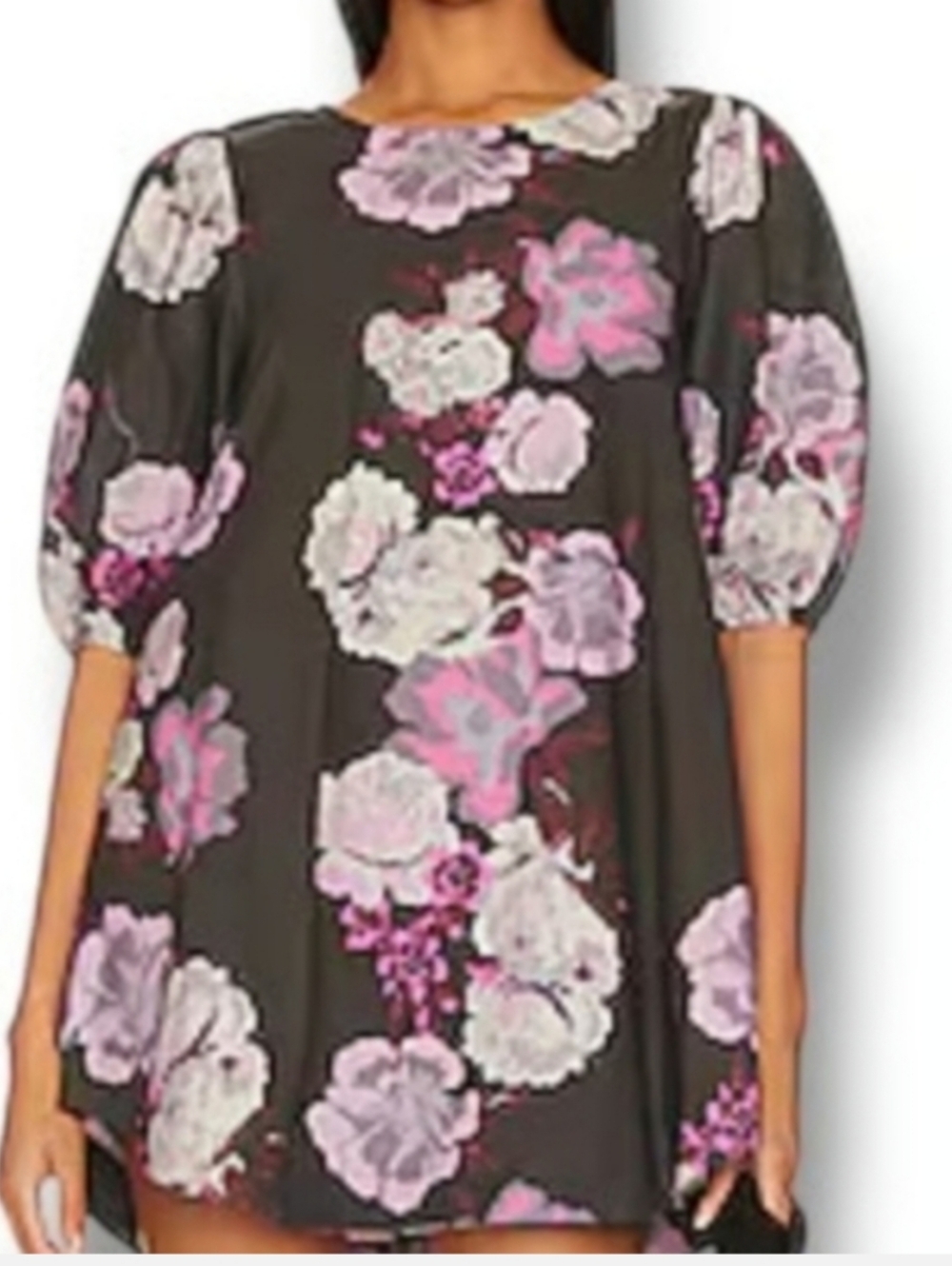 Free People Tunic Floral Puff Sleeve Dress